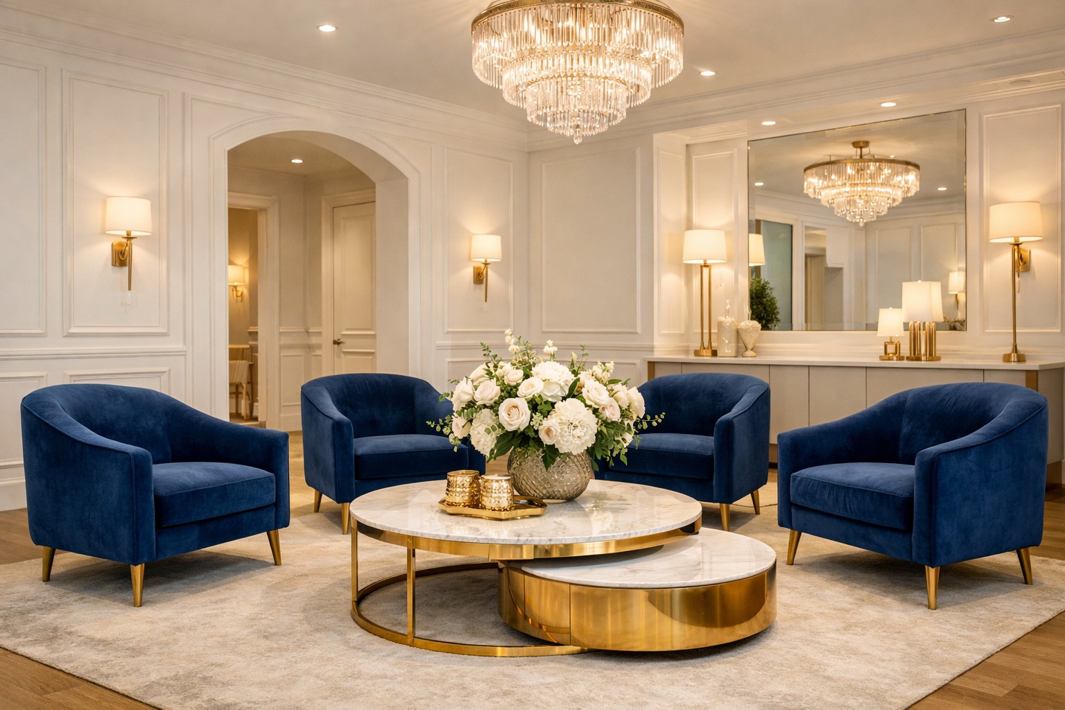 Luxury waiting lounge interior inside the JS Aesthetics clinic
