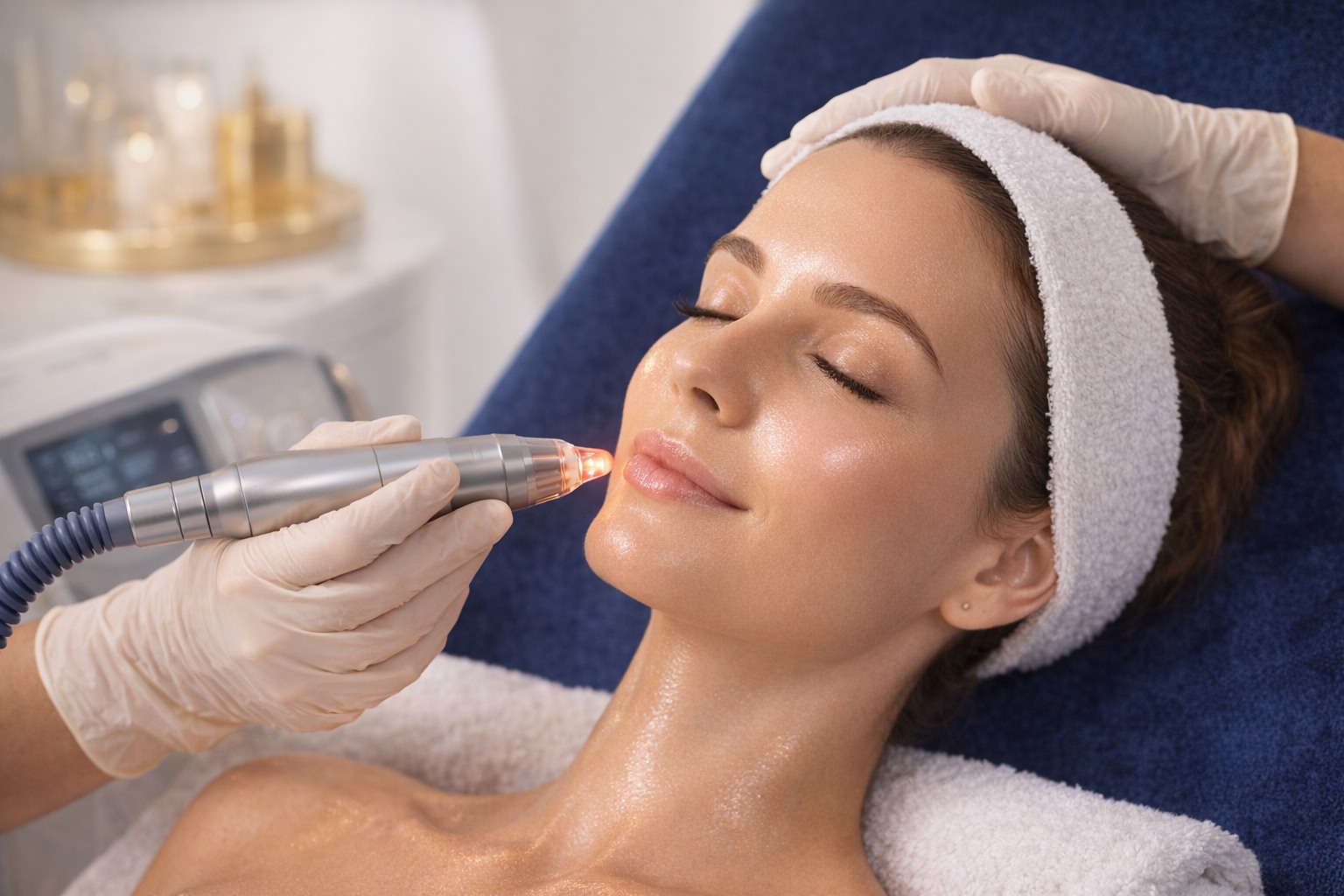Skin rejuvenation therapy with a glowing skin effect